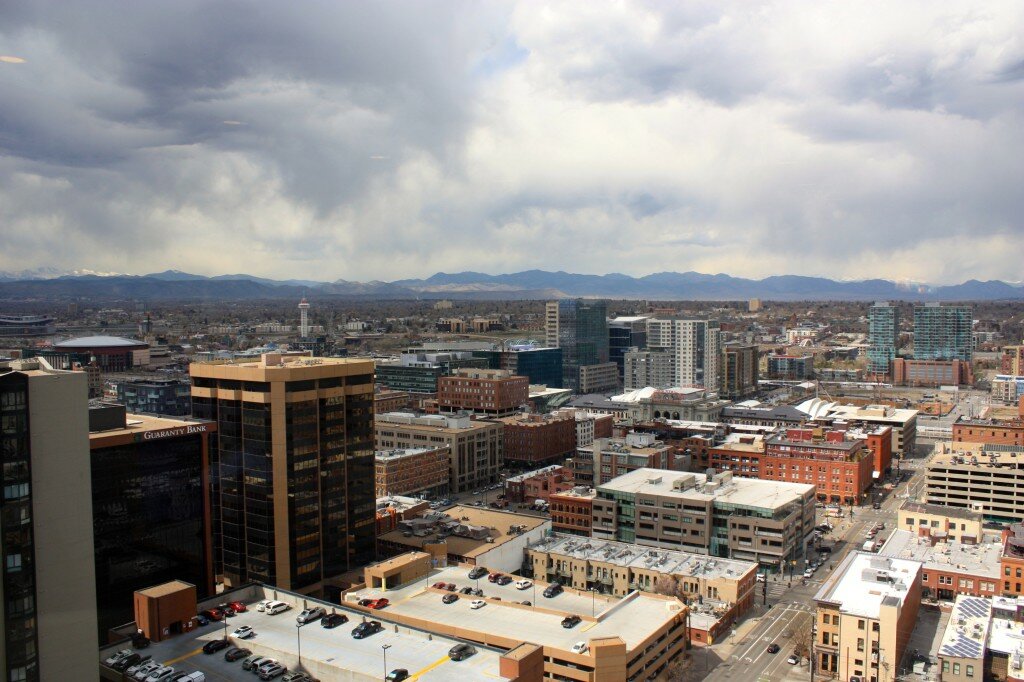 Denver looking towards the west. Denver Urban Review April 2015.