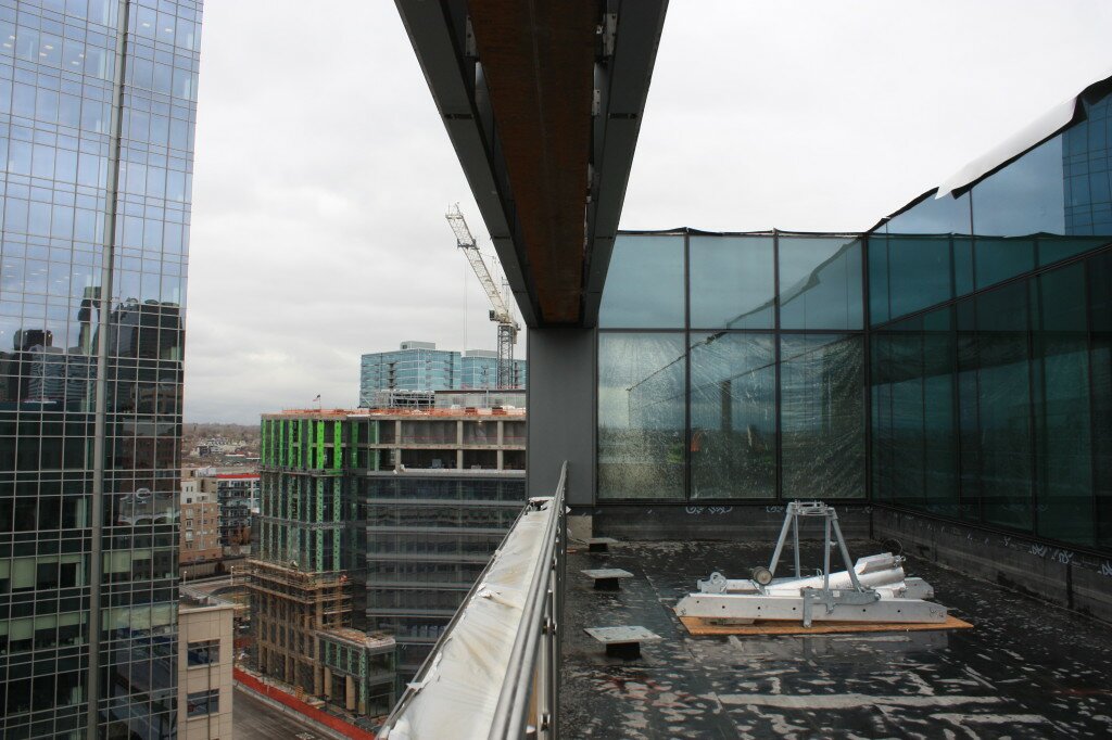 The 10th floor patio at the Triangle Building looking towards the northeast