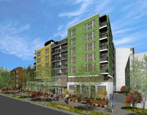 Rendering of AMLI Riverfront Green . Image courtesy AMLI Residential