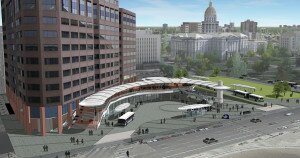 Rendering of renovations to Civic Center Station. Courtesy RTD. 