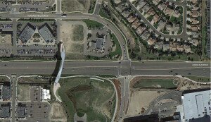 Lone Tree Bridge location. Image courtesy Fentress Architects. 