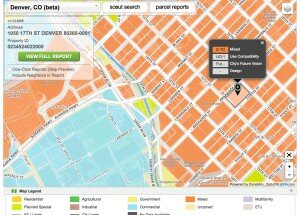 Screenshot of Zonability map of Denver.