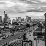 denver colorado downtowndenver architecture skyline skyscraper construction blackandwhitephoto masstransit trainhellip